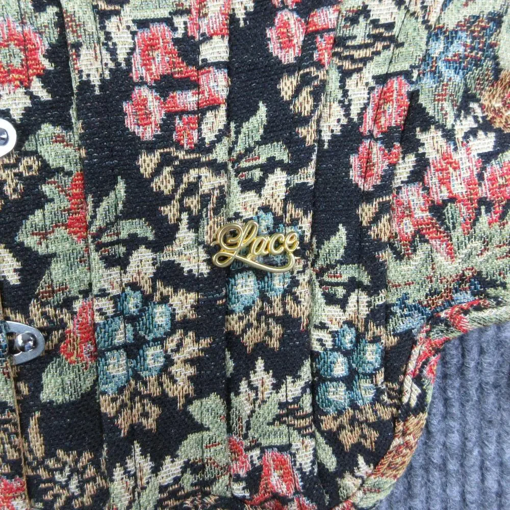 Lace Made Corset Overbust Womens XS Black Brocade Floral Boned Lace Up NWT